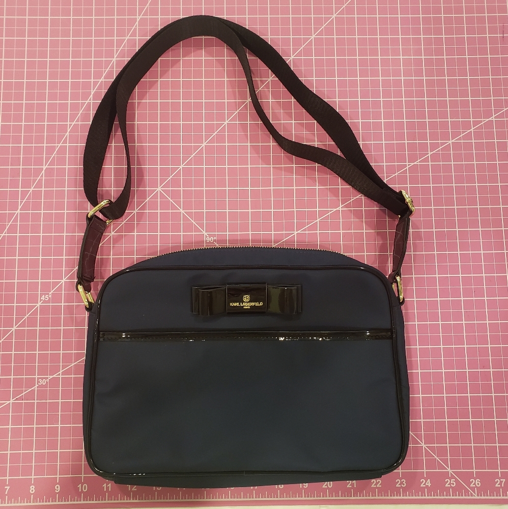 Karl Lagerfeld nylon Navy cross body purse